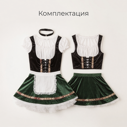 National costume dress with apron and corset