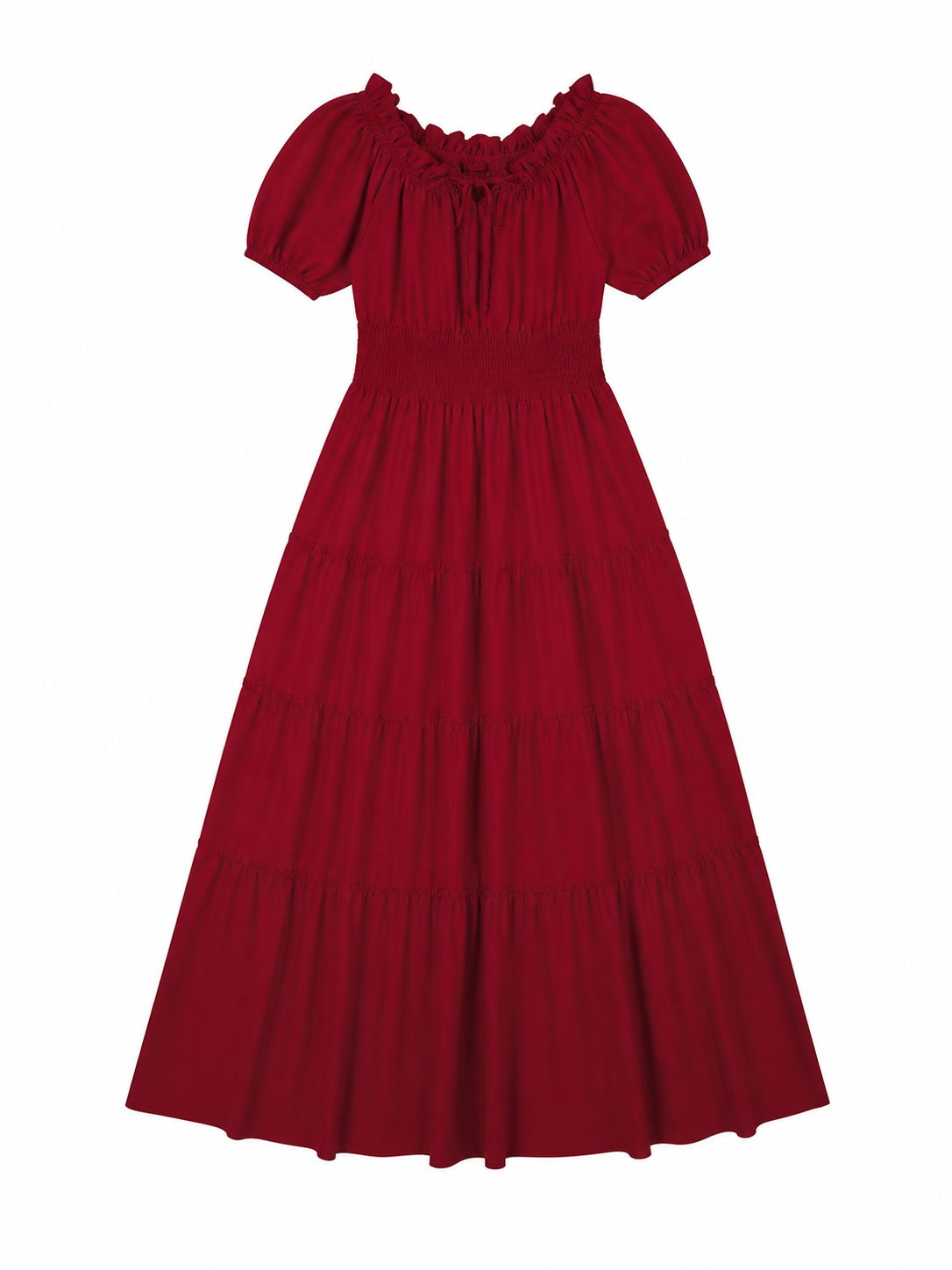 Burgundy Renaissance-Style Maxi Dress