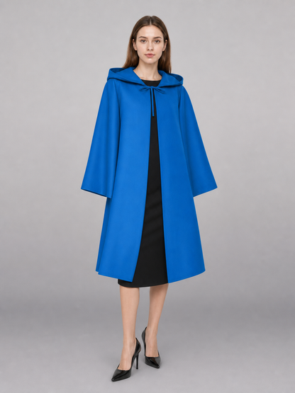 Bright Blue Zip-Up Hooded Raincoat