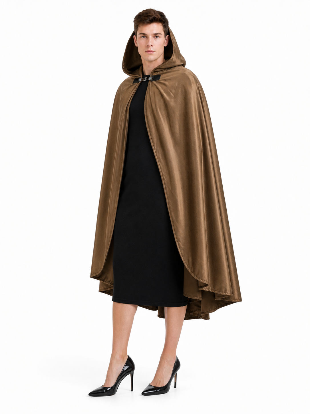 Brown Hooded Costume Cloak
