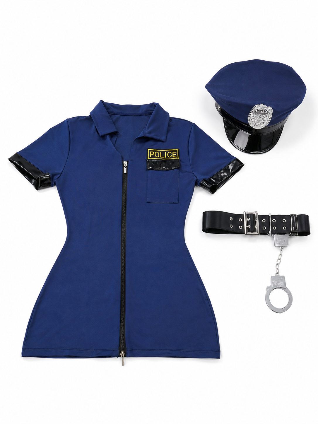 Police Costume with Shorts for Halloween Cosplay
