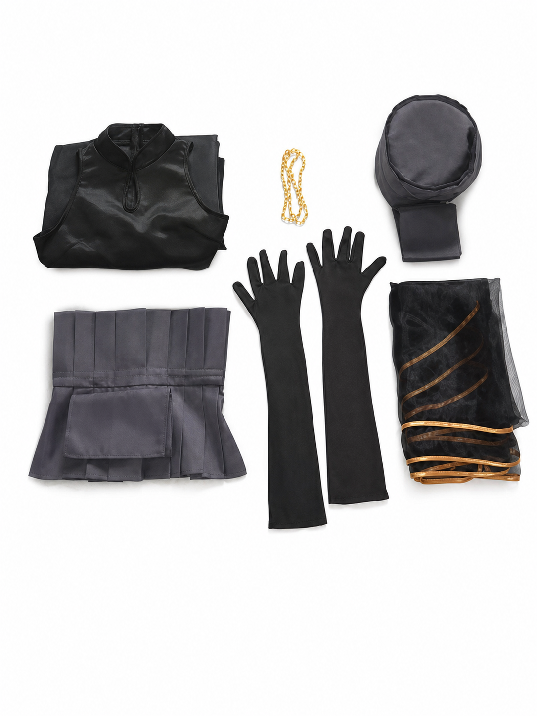 Hinata Cosplay Set with Veil and Layered Skirt