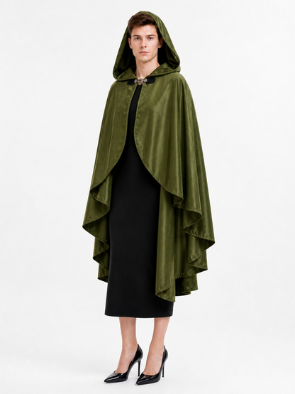 Green Costume Cloak with a Large Hood