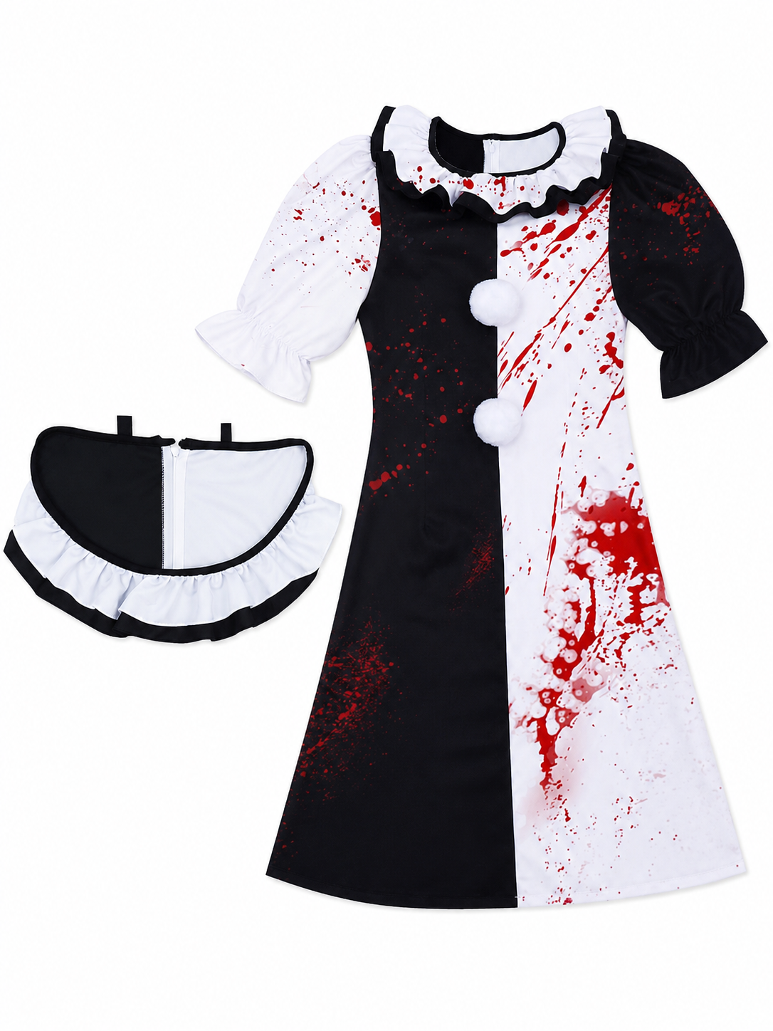 Clown Costume with Blood Splashes for Cosplay