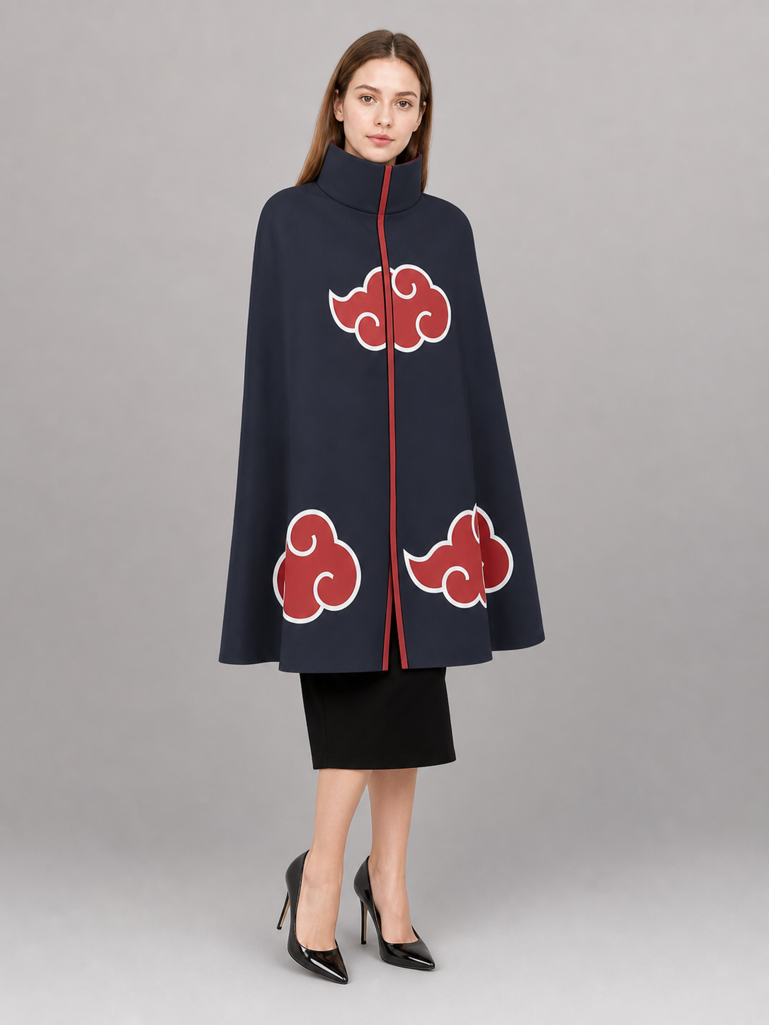 Black Carnival Cloak with Red Clouds
