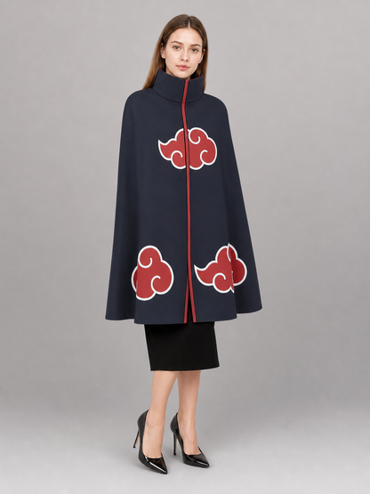 Black Carnival Cloak with Red Clouds