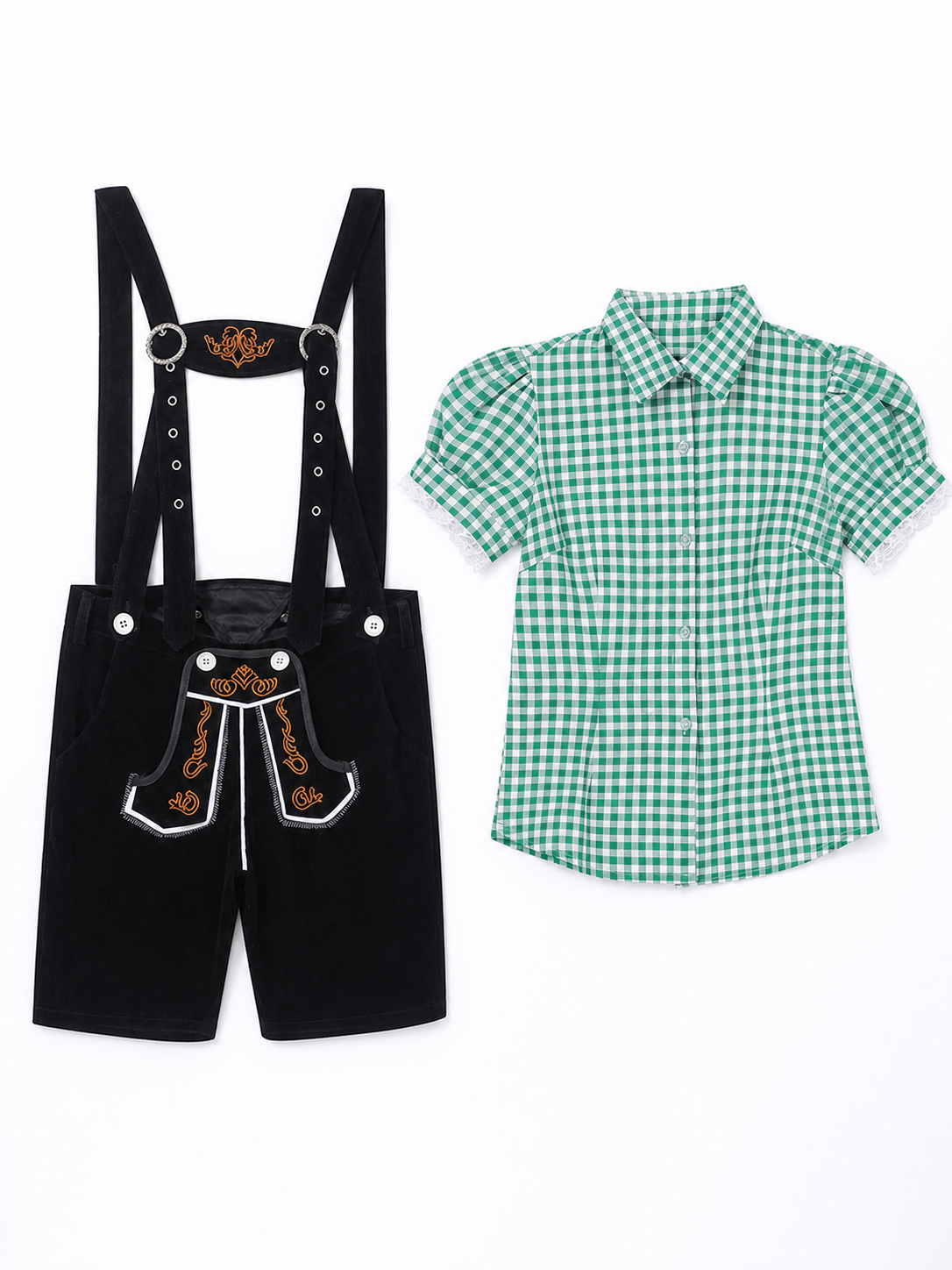 Traditional Costume with Shirt and Suspender Shorts