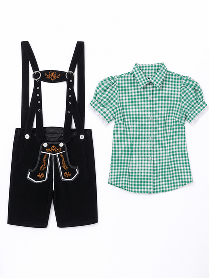 Traditional Costume with Shirt and Suspender Shorts