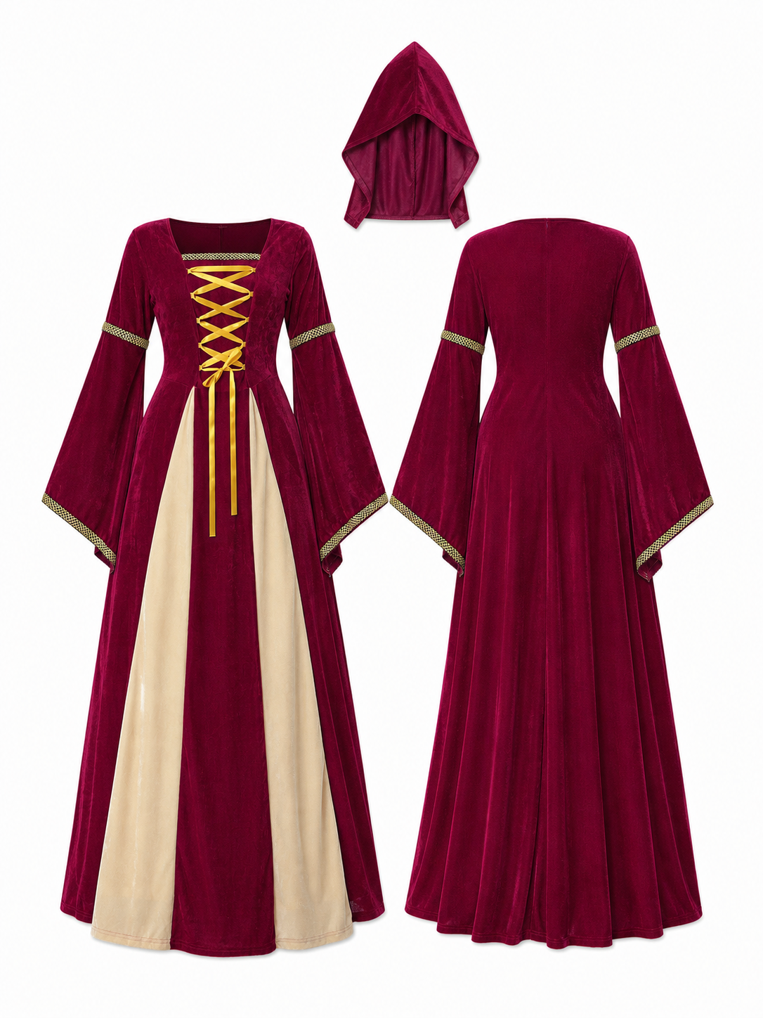 Vintage Court Dress with Hood and Lacing