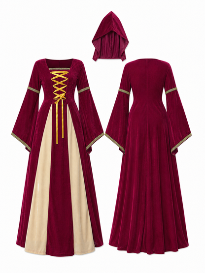 Vintage Court Dress with Hood and Lacing