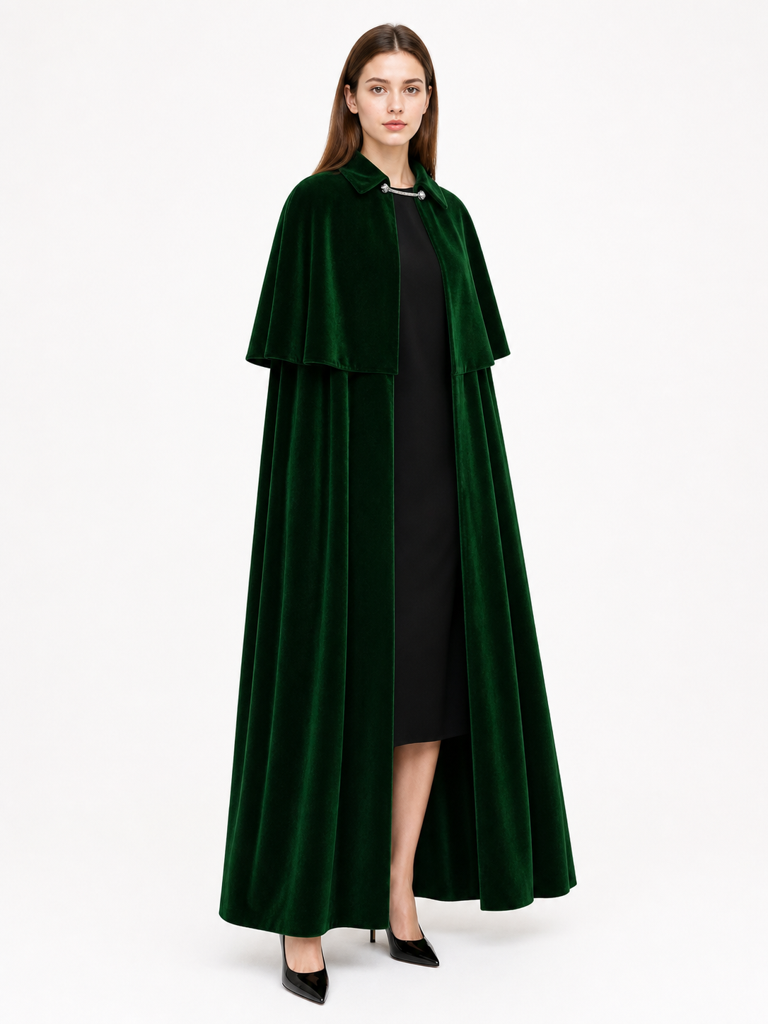 Dark Green Carnival Cape for a Costume