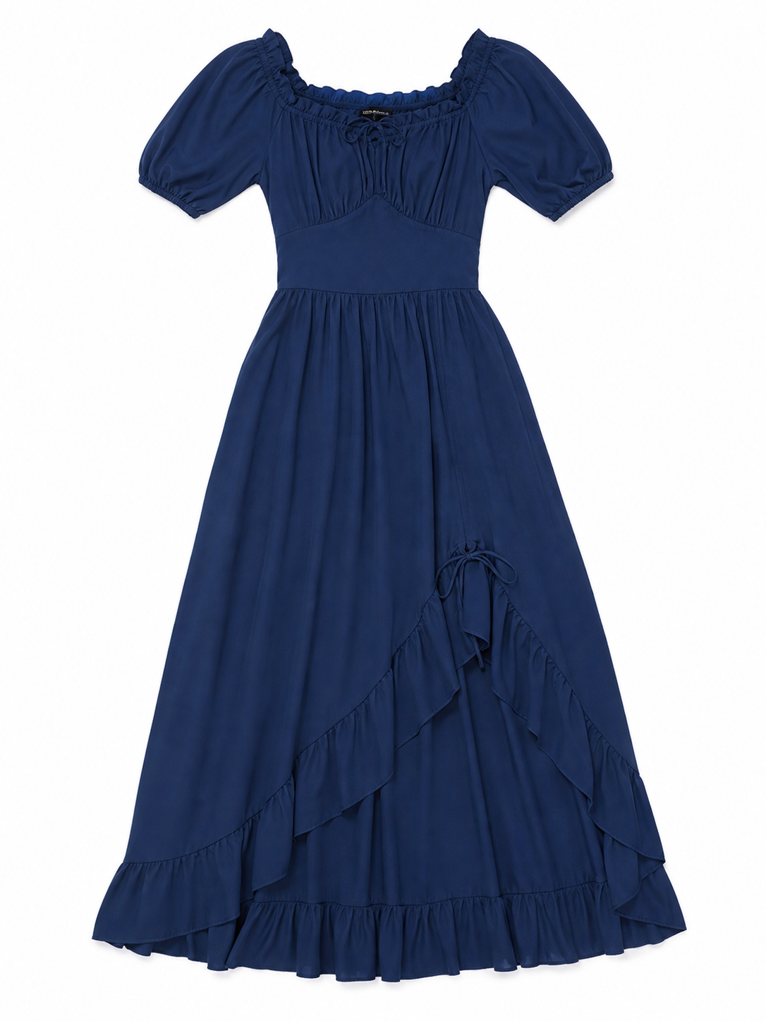 Vintage-style maxi dress with ruffles