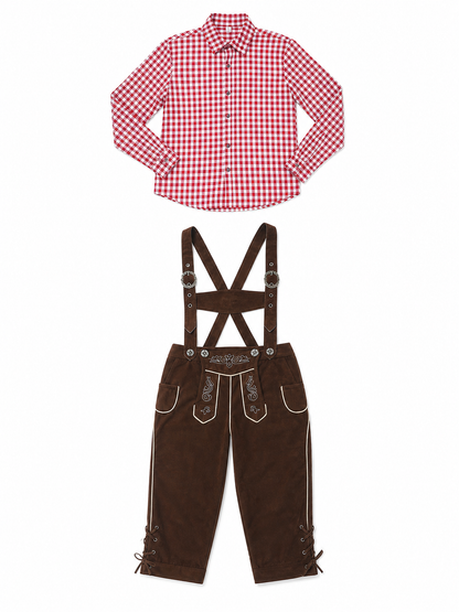 Folk-Style Costume: Plaid Shirt and Pants