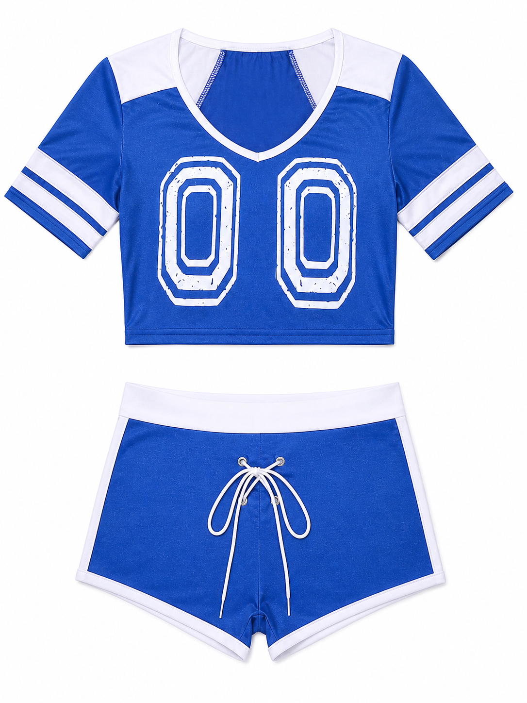 Sports Set with V-Neck and White Stripes