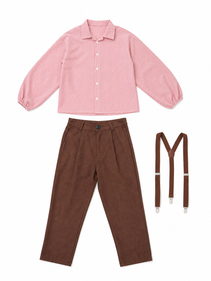 Retro-Style Shirt, Pants, and Suspenders Set