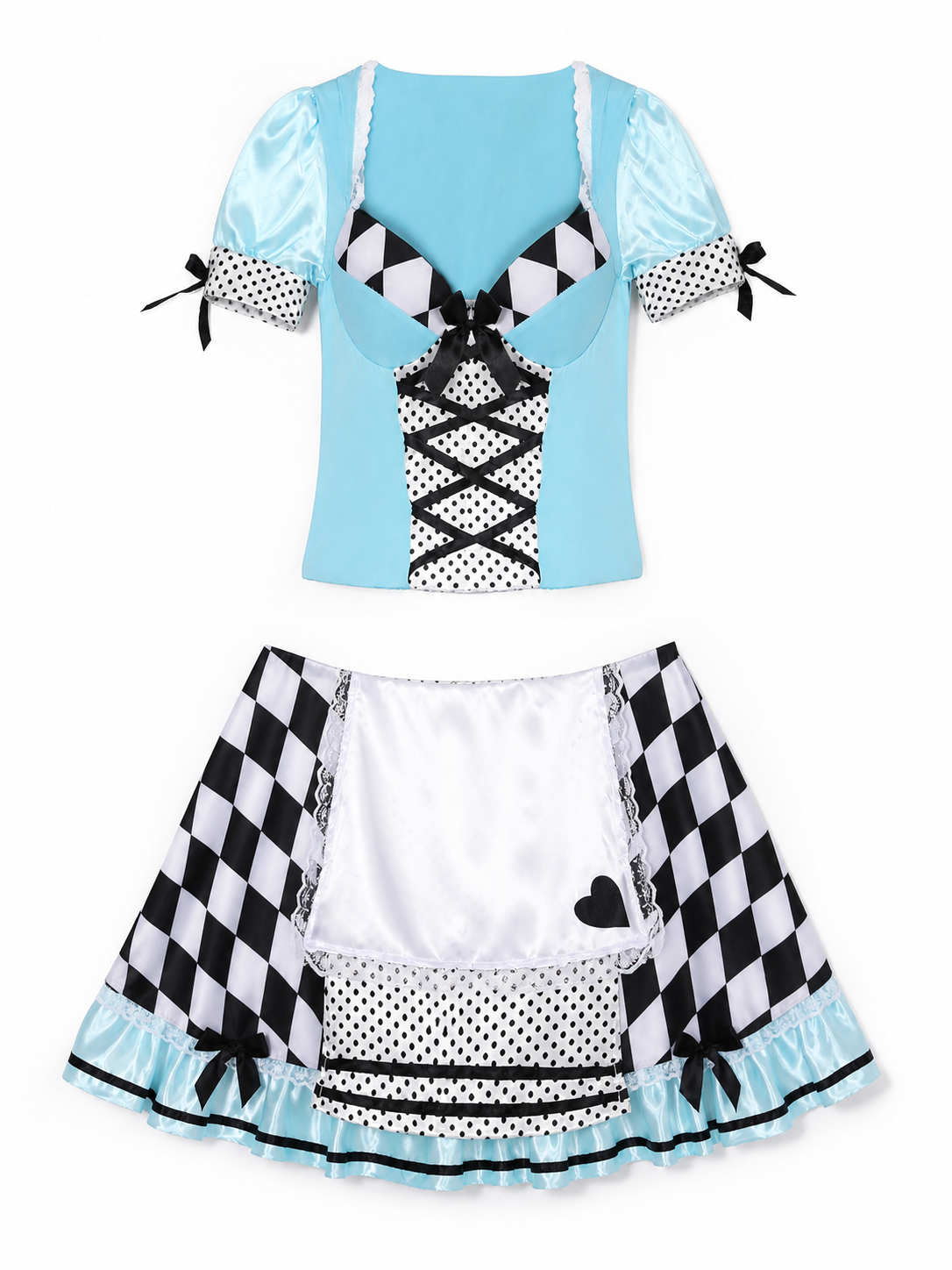 Alice Cosplay Dress with Apron and Bows
