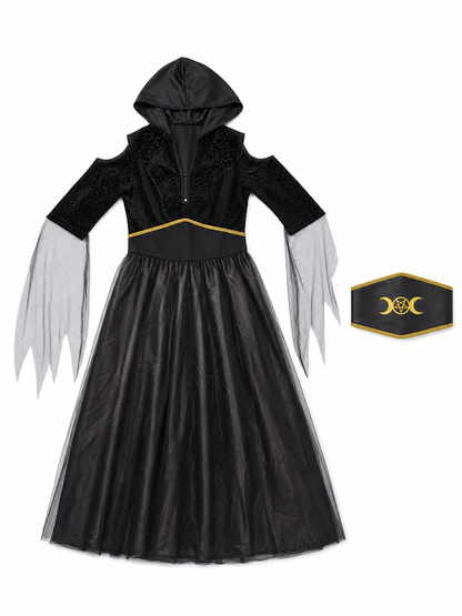 Halloween Witch Costume, Cosplay, Black Cape