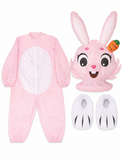 Inflatable Bunny Costume with Ears and a Carrot