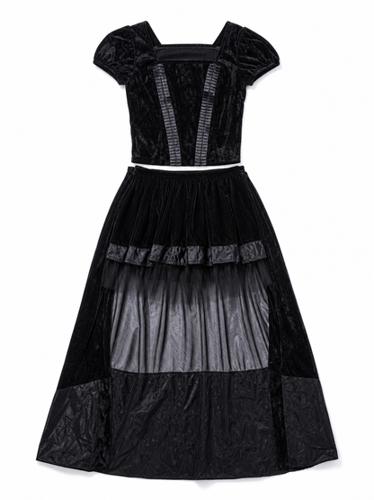 Gothic-Style Cosplay Dress with Train