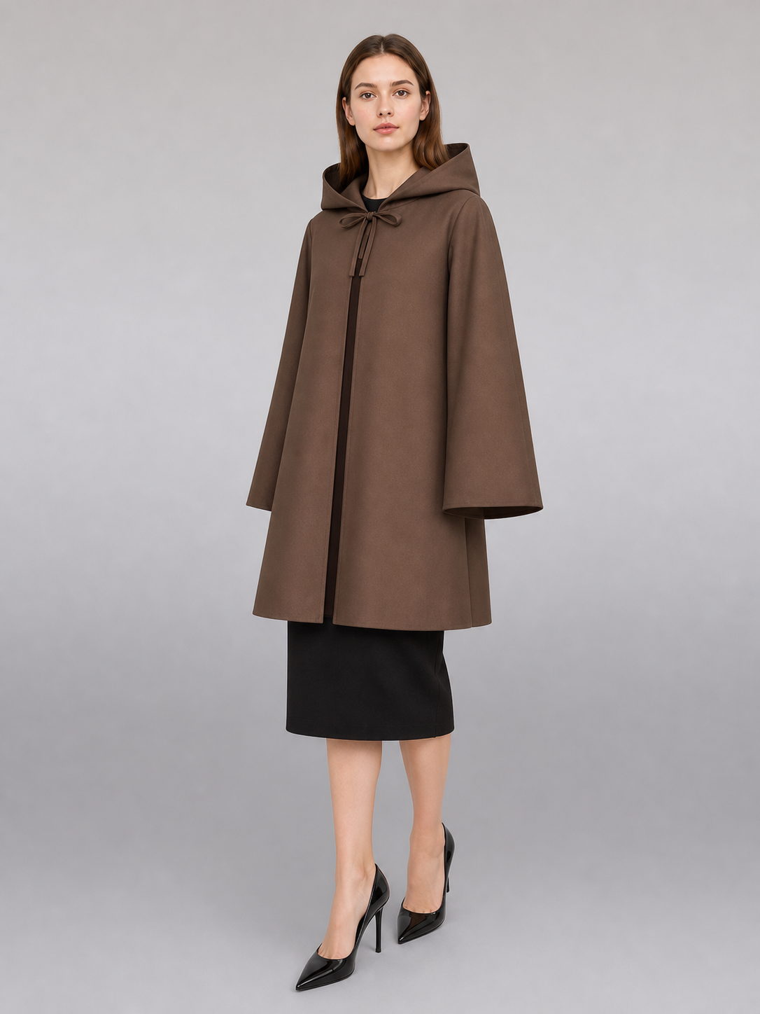 Brown Hooded Medieval Carnival Cloak