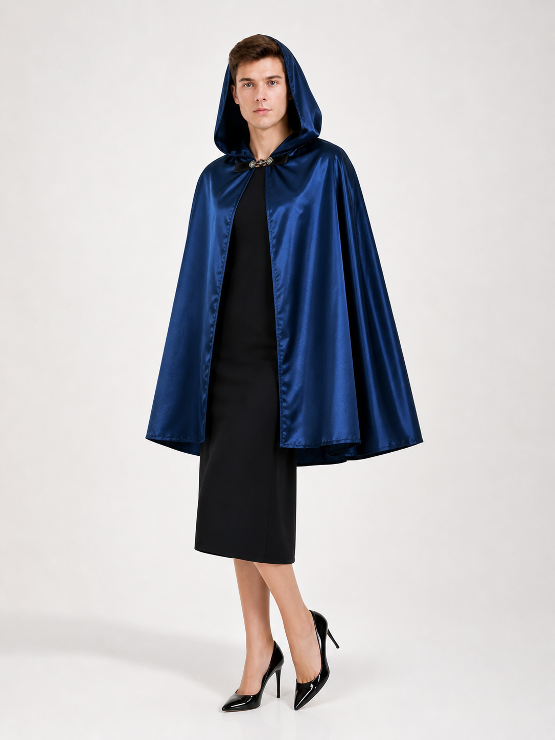 Blue Carnival Hooded Cape for Stage