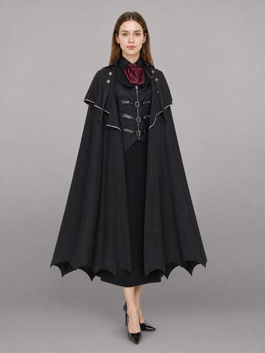 Black Victorian-Style Carnival Cape