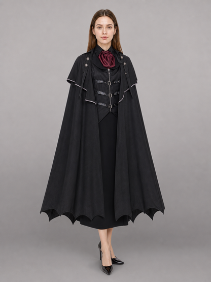 Black Victorian-Style Carnival Cape