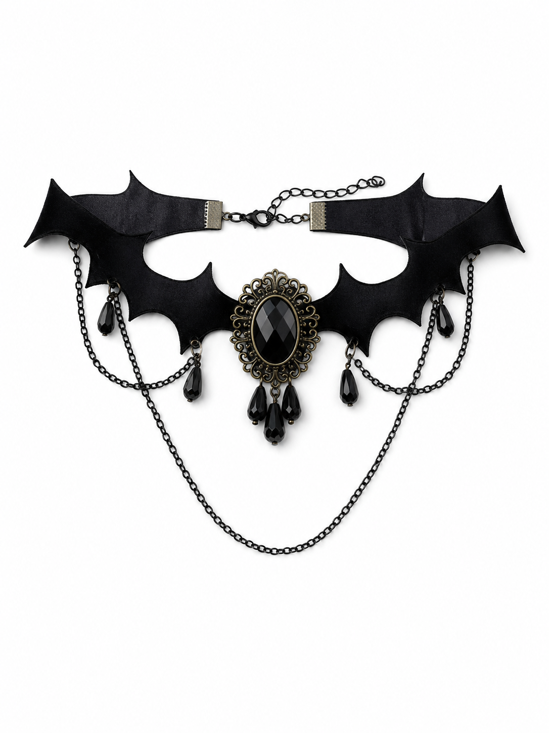 Layered gothic choker necklace with pendant