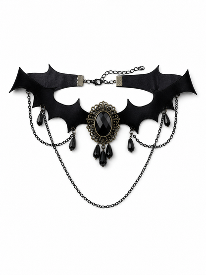 Layered gothic choker necklace with pendant