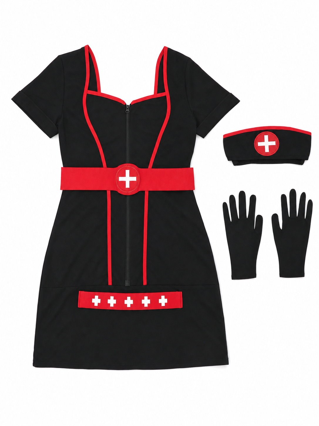 Medical Costume with Red Belt and White Crosses