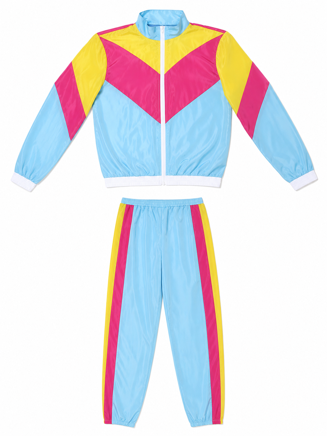 Two-Piece Stage Costume with Geometric Color Blocking