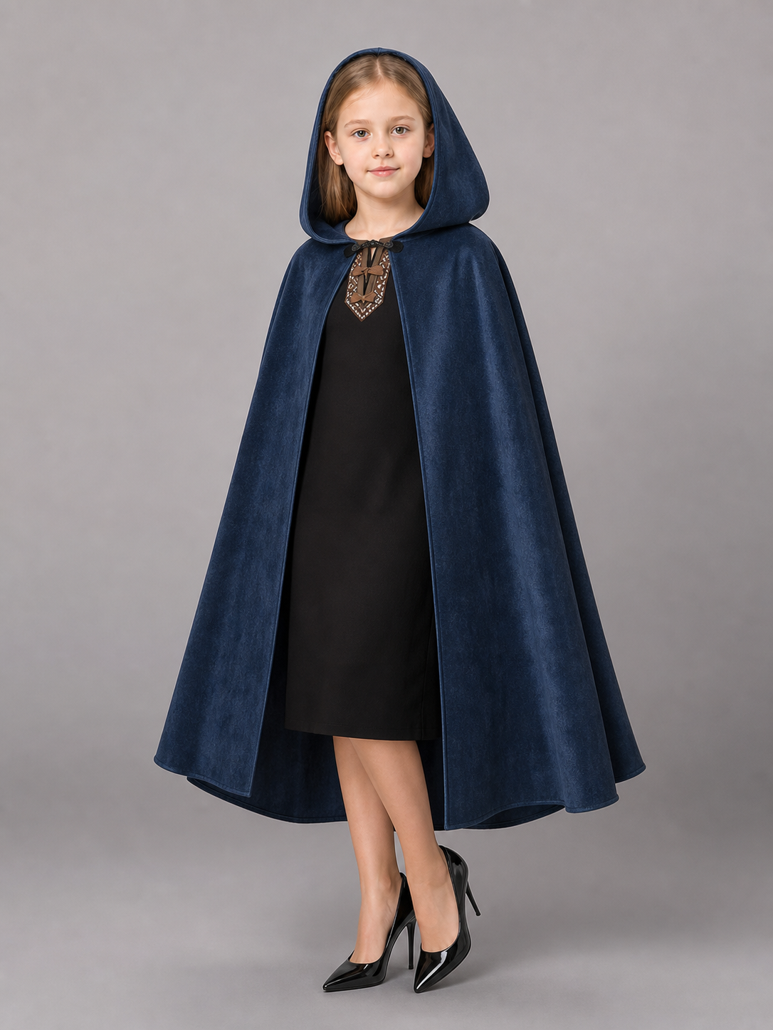 Blue Hooded Costume Cloak for Cosplay