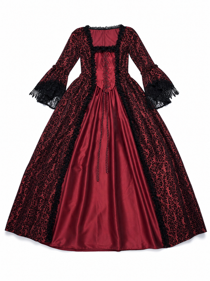 Renaissance-Style Dress with Lace and Long Sleeves included items