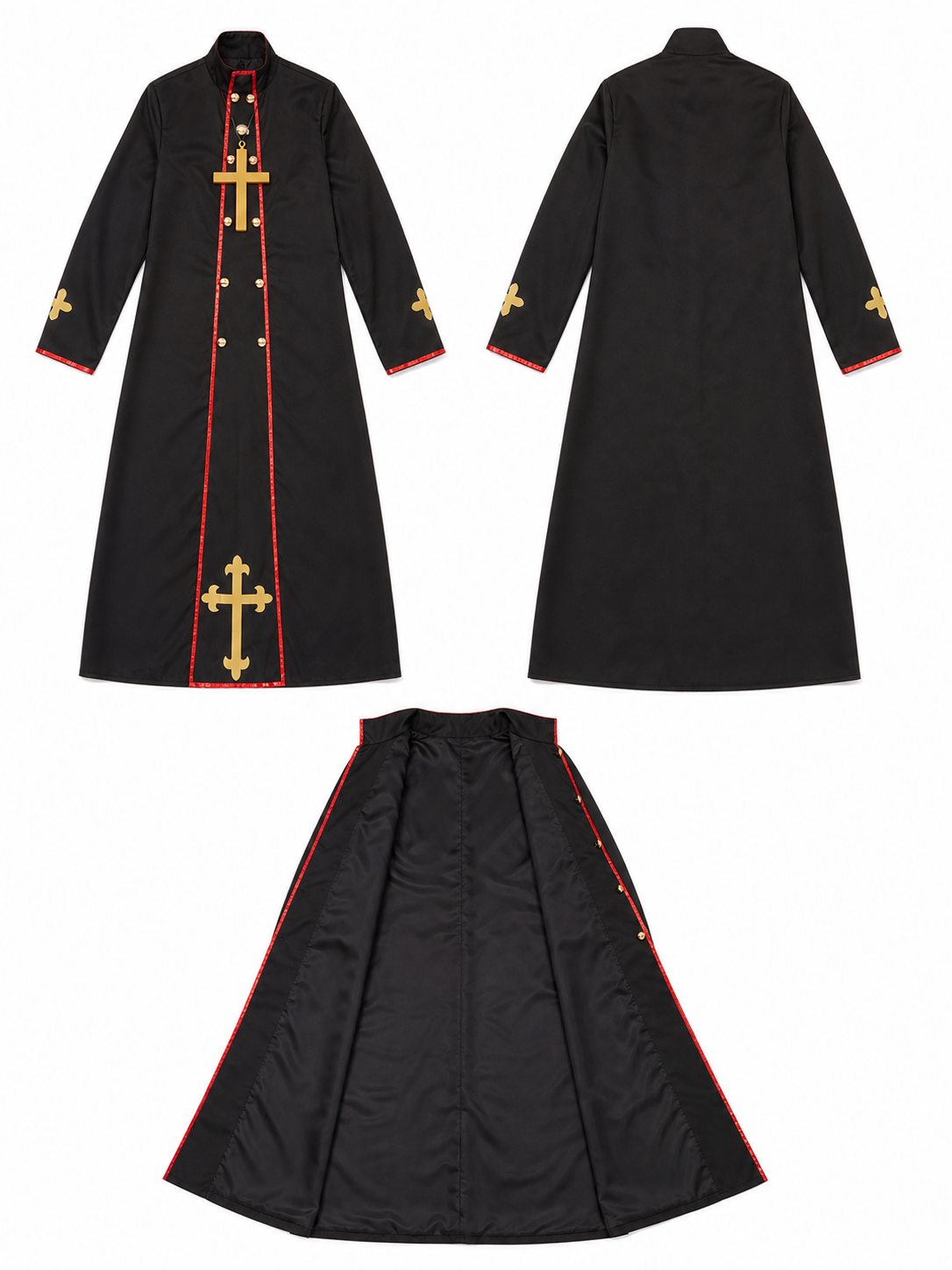 Halloween Clergy Costume, Black Robe