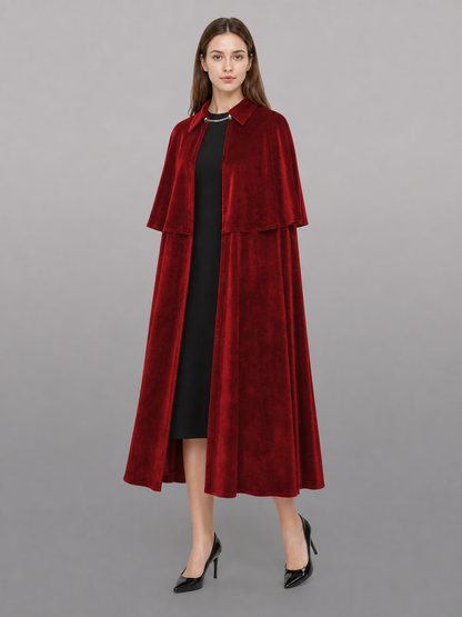 Long Burgundy Vampire Carnival Cape