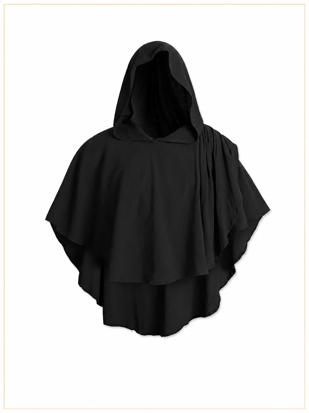 Women's Gothic Hooded Cape Cloak for Halloween Cosplay, Black Flowing Draped included items
