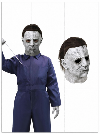 Halloween Carnival Mask with Brown Hair included items