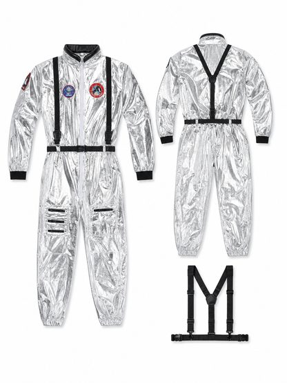 Astronaut Costume, Silver Cosplay Jumpsuit