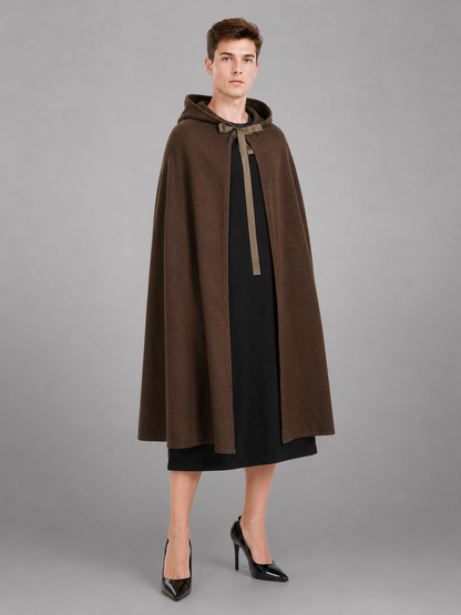Brown carnival hood with tie