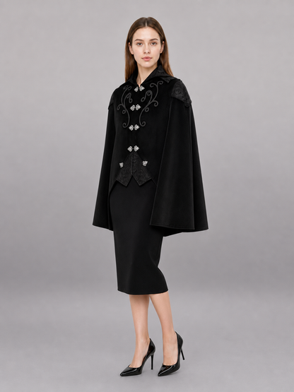 Gothic Costume Tailcoat with Silver Decoration