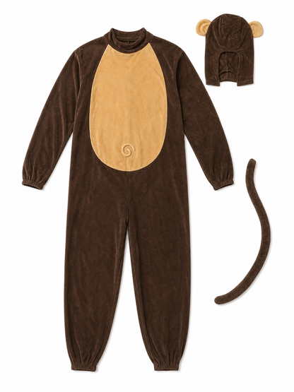 Adult Monkey Kigurumi Costume with Hood