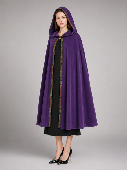 Purple Hooded Velvet Costume Cape product view 58