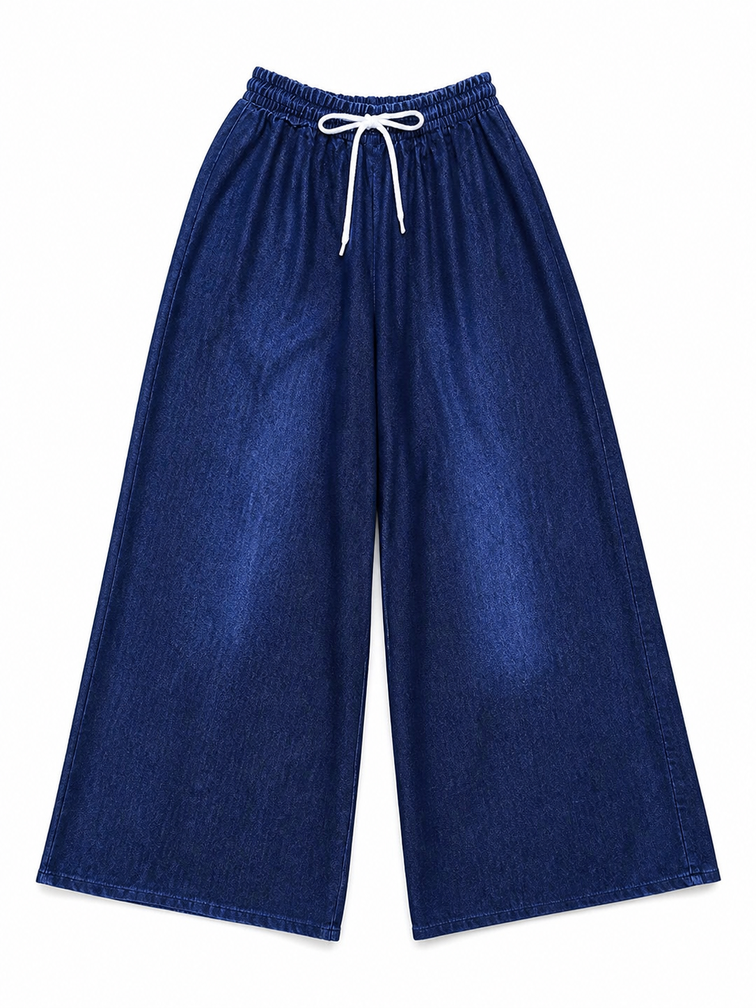 Dark Blue Palazzo Pants with an Elastic Waistband and White Drawstring included items 2