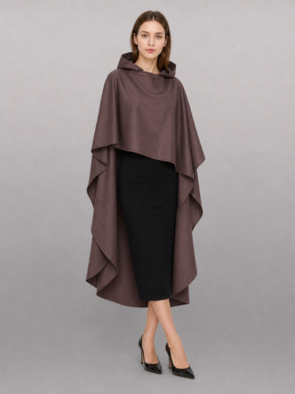 Dark Brown Hooded Carnival Cloak