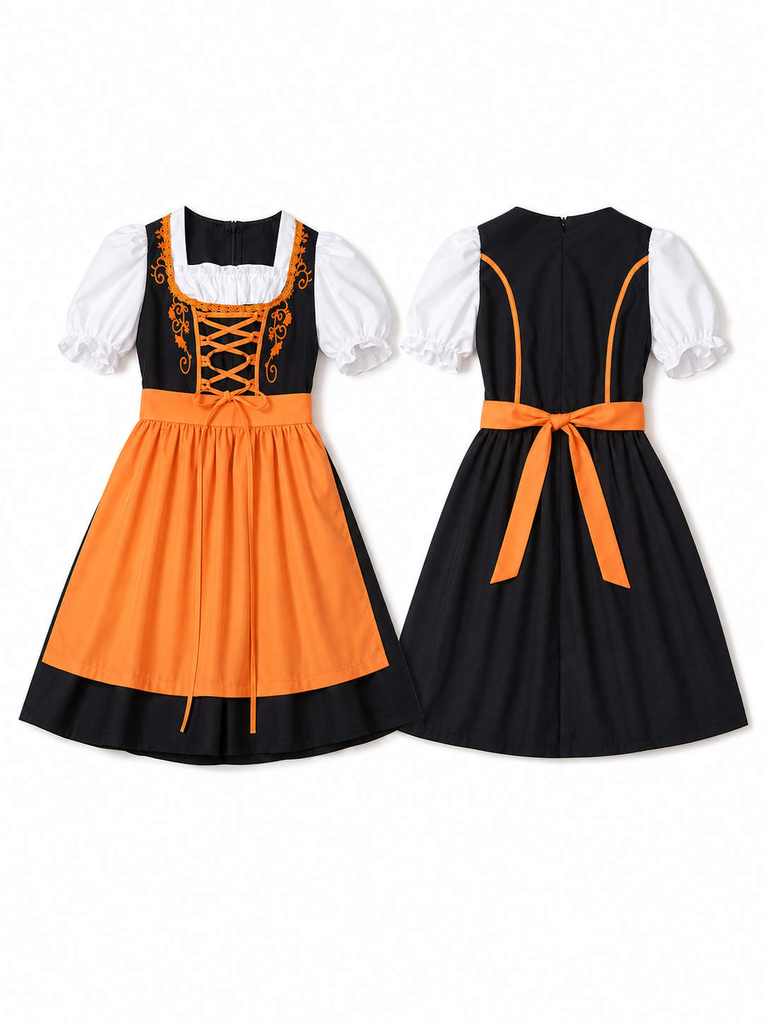 Carnival Dress in Folk Style with Lacing