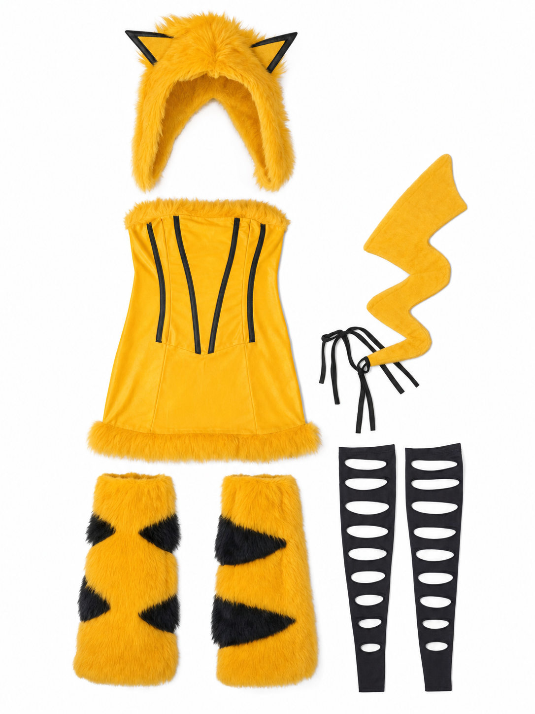 Cosplay Costume with Ears, Tail, and Accessories