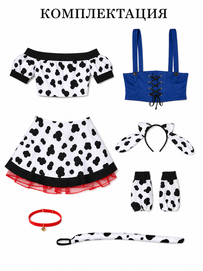 Cow Costume with Ears and Tail