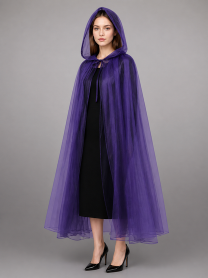Purple Hooded Costume Cloak