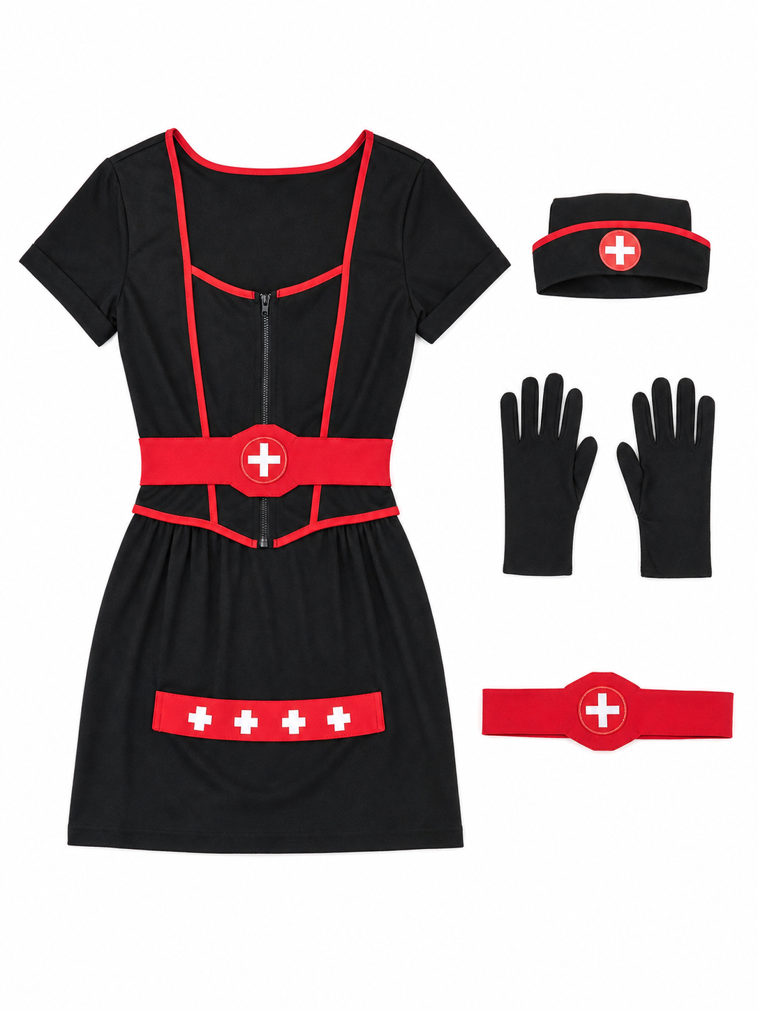 Medical Costume with Red Belt and White Crosses