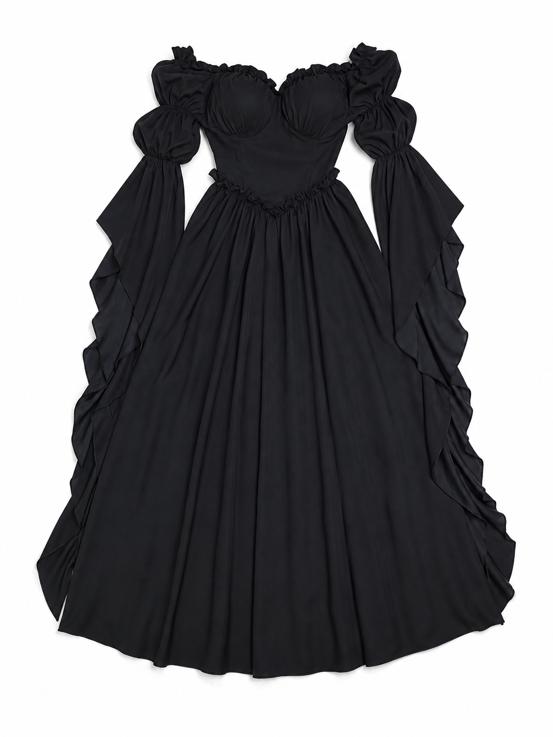 Black Long Gothic Vintage-Style Dress